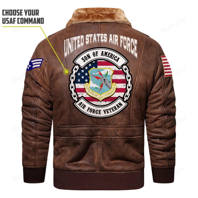 Customized USAF Command - Son Of America Fur Lapel Leather
